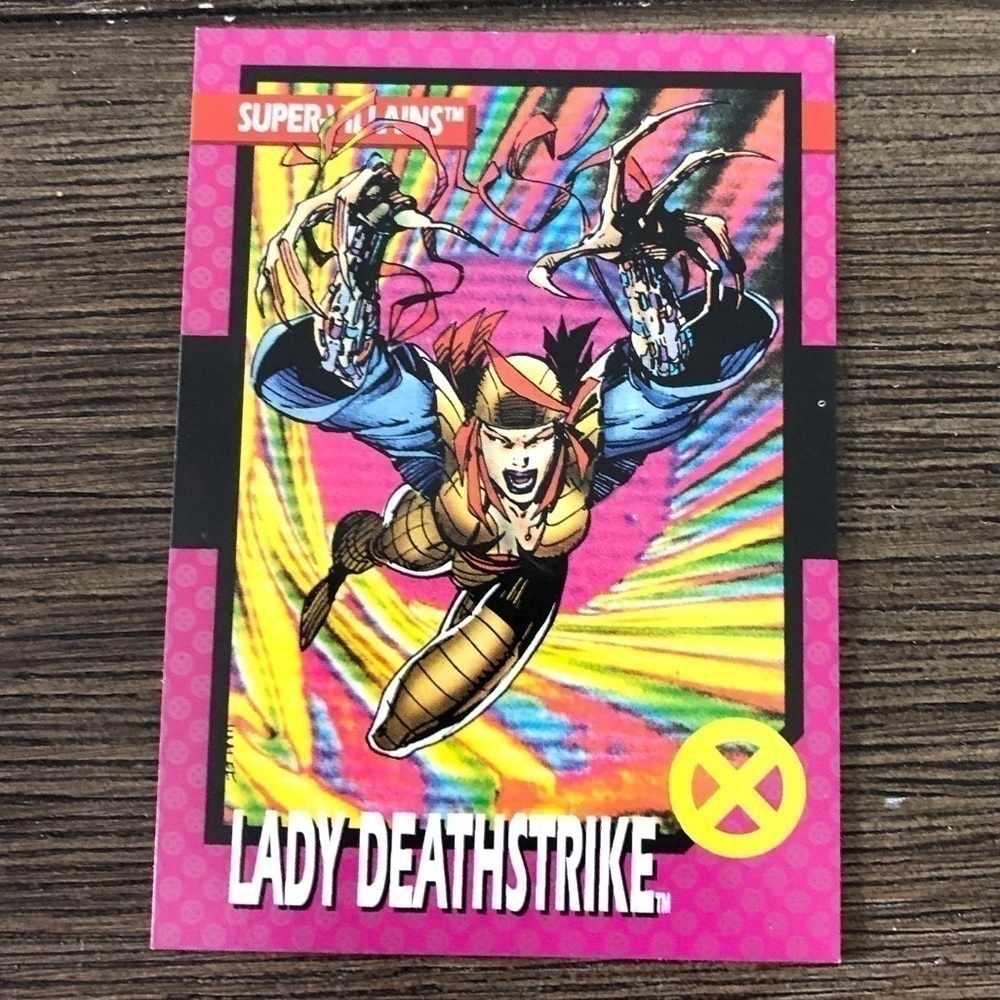 Vintage X-Men 1992 trading card: Super-Villains: Lady Deathstrike #70